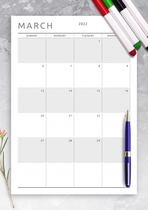 Dated March 2022 Calendar - Original Style