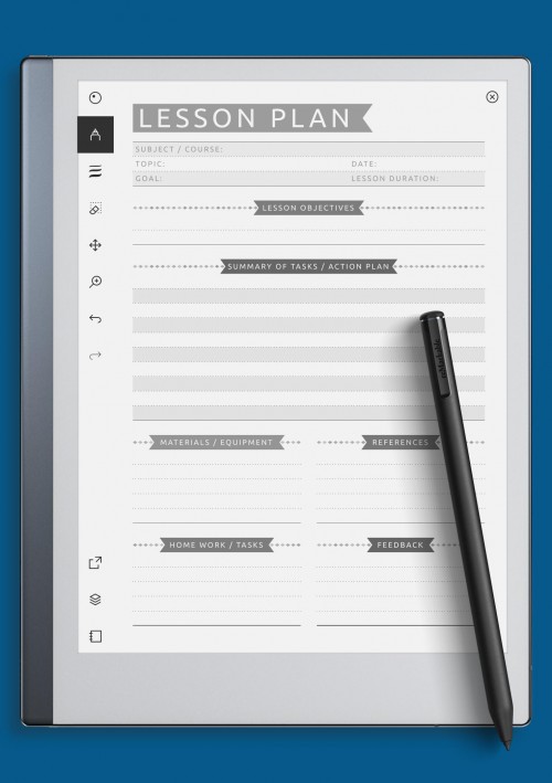 reMarkable Lesson Plan Template - Casual Style 