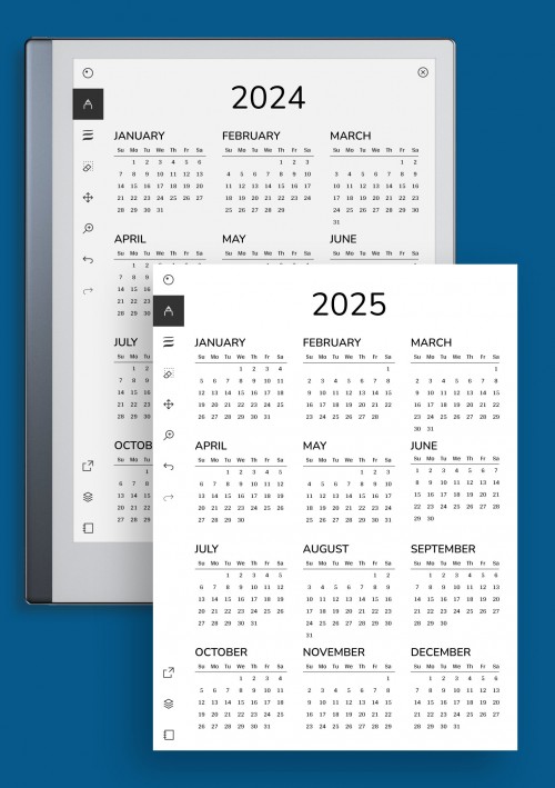 reMarkable Printable calendar for 2 years