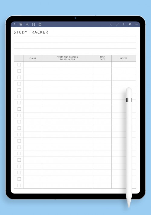 GoodNotes Study Tracker Template