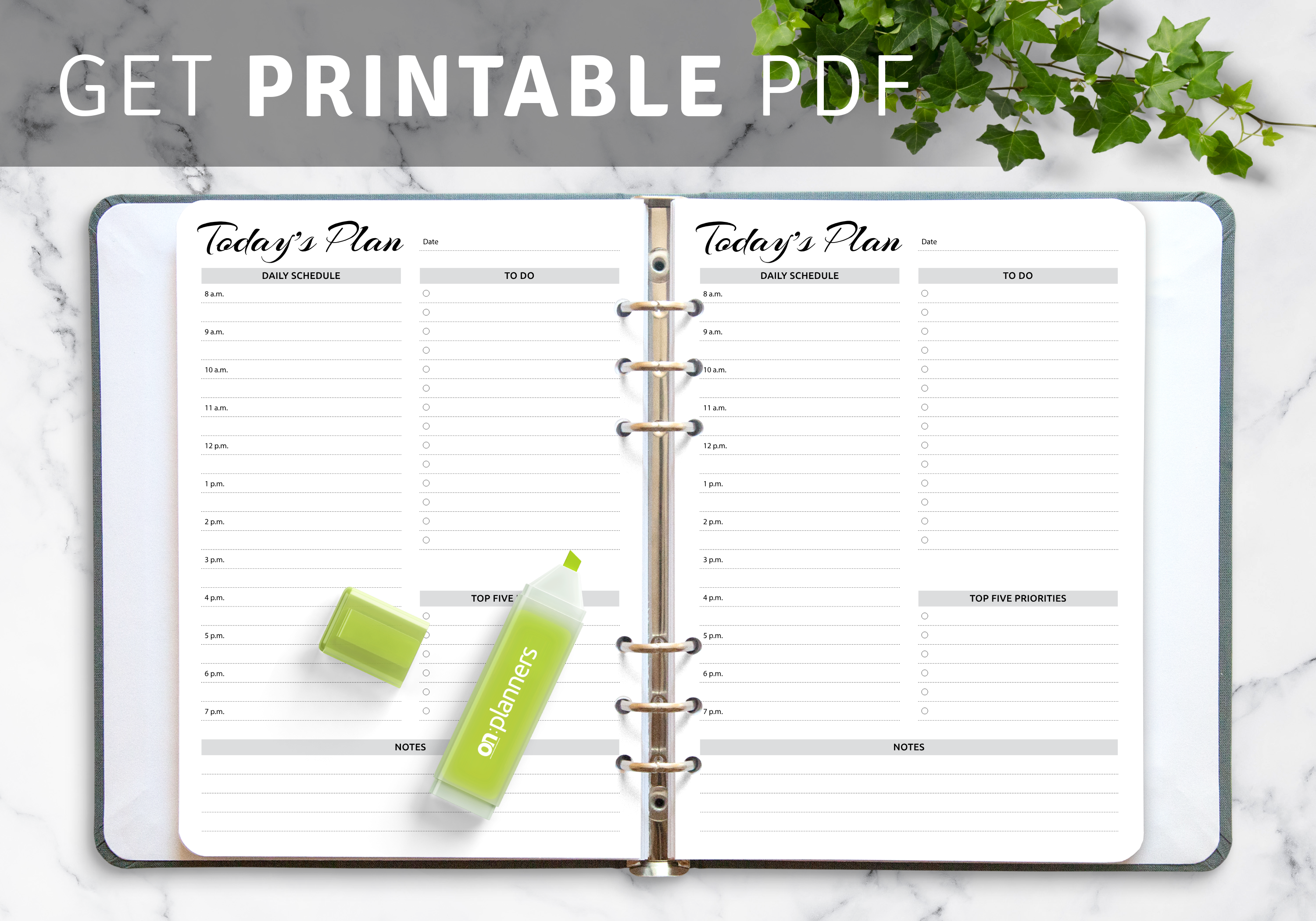 daily routine planner templates