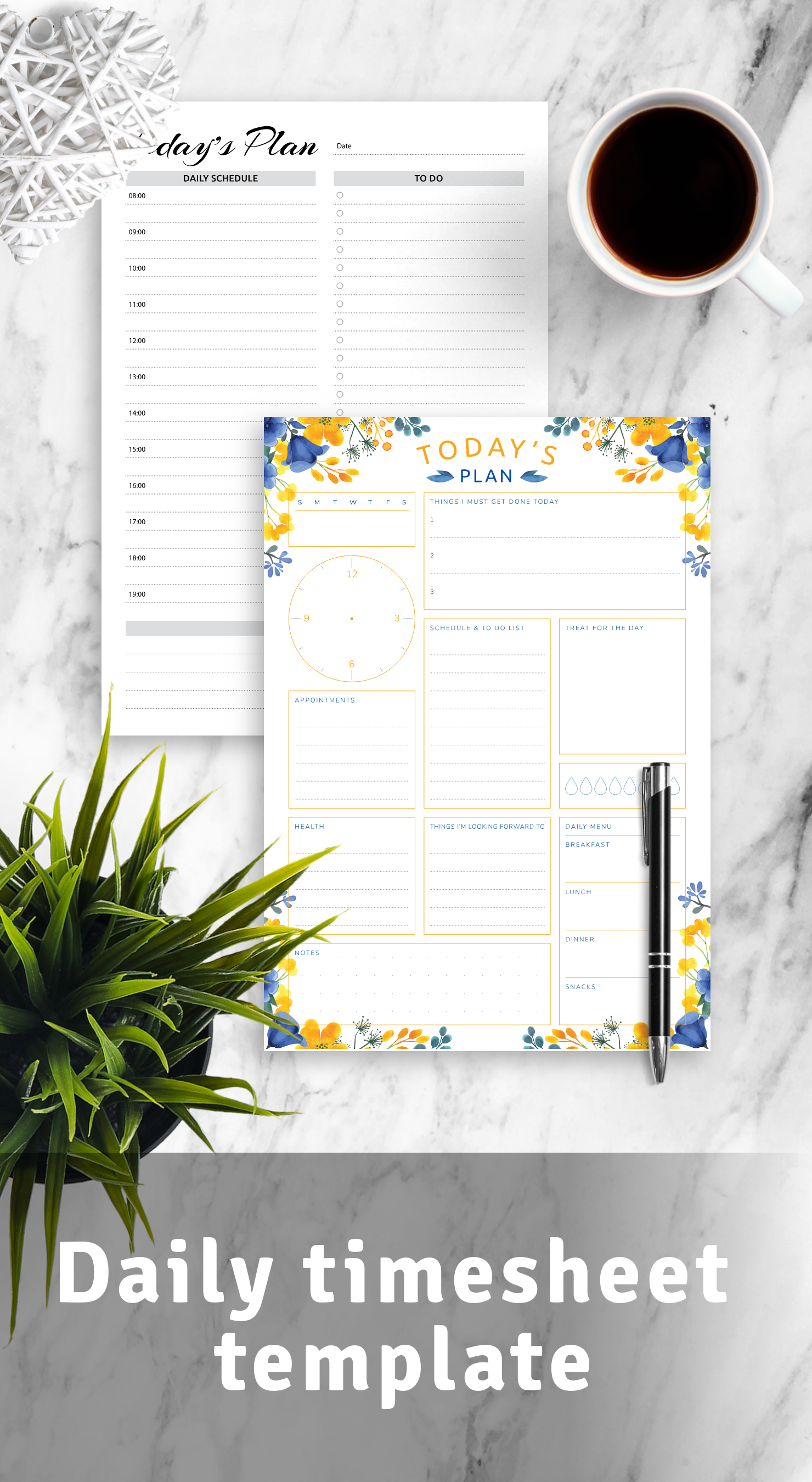 Daily timesheet template - Download PDF