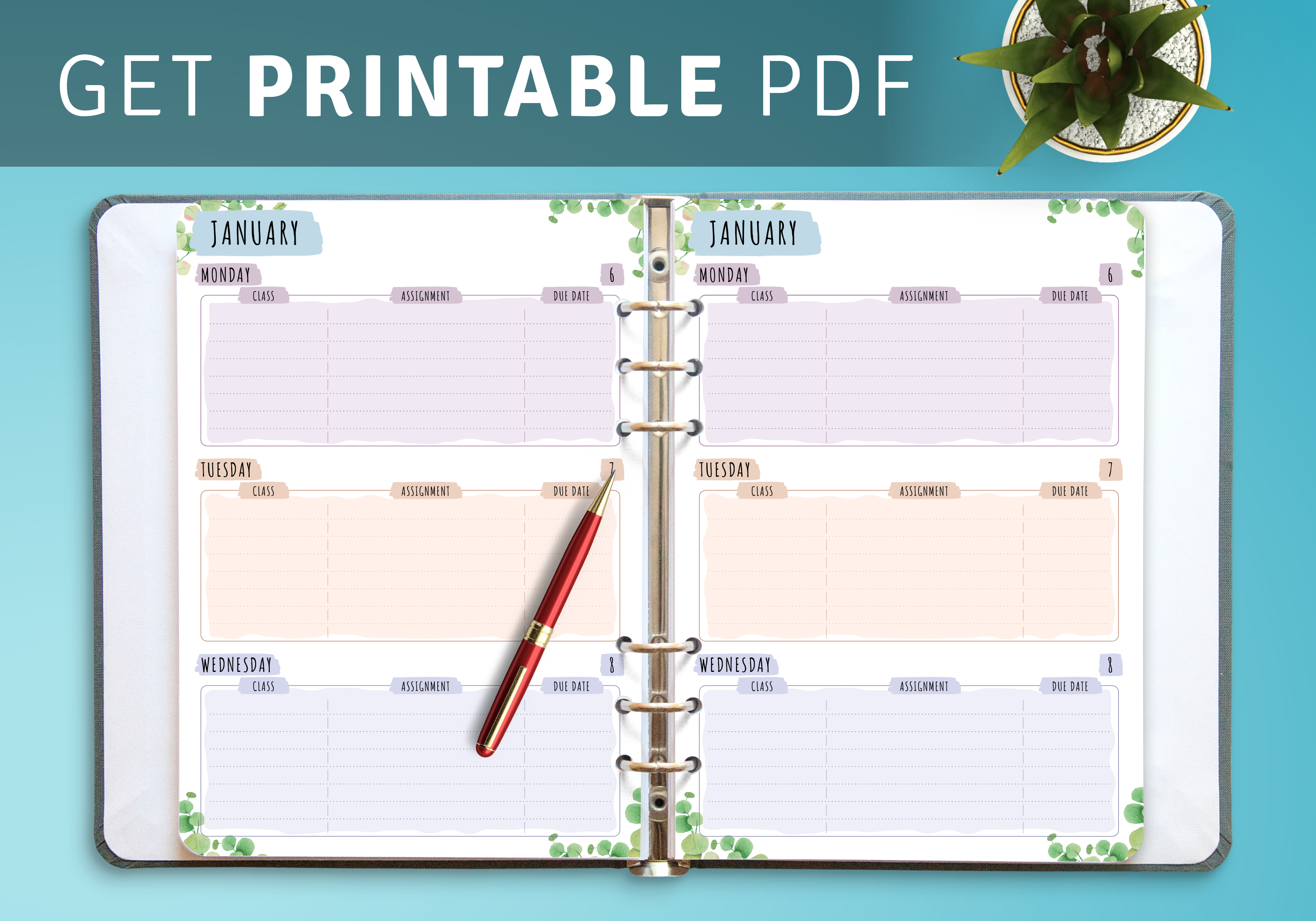 Weekly Calendar Template PDF Download Now