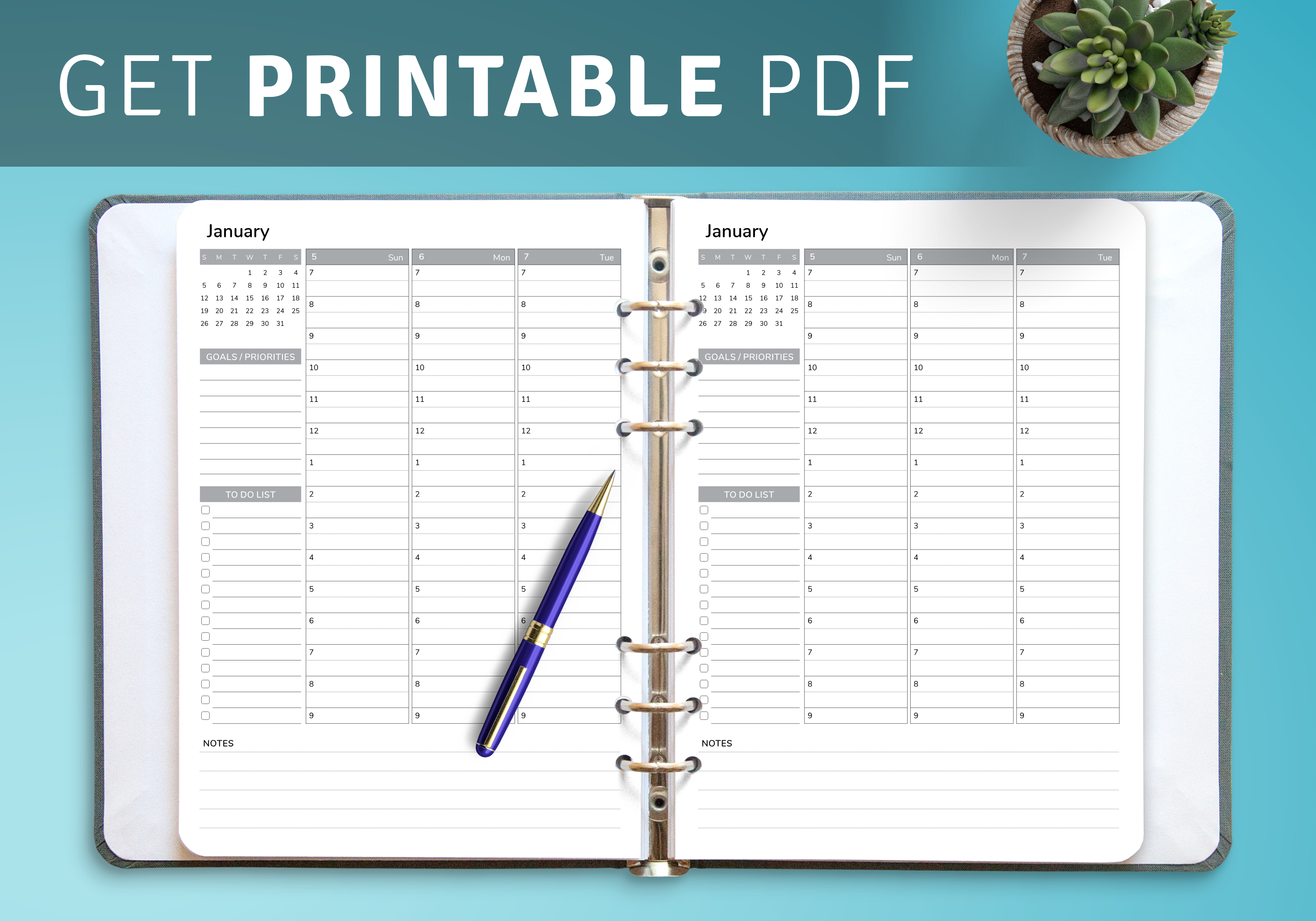 Weekly Hourly Planner Templates