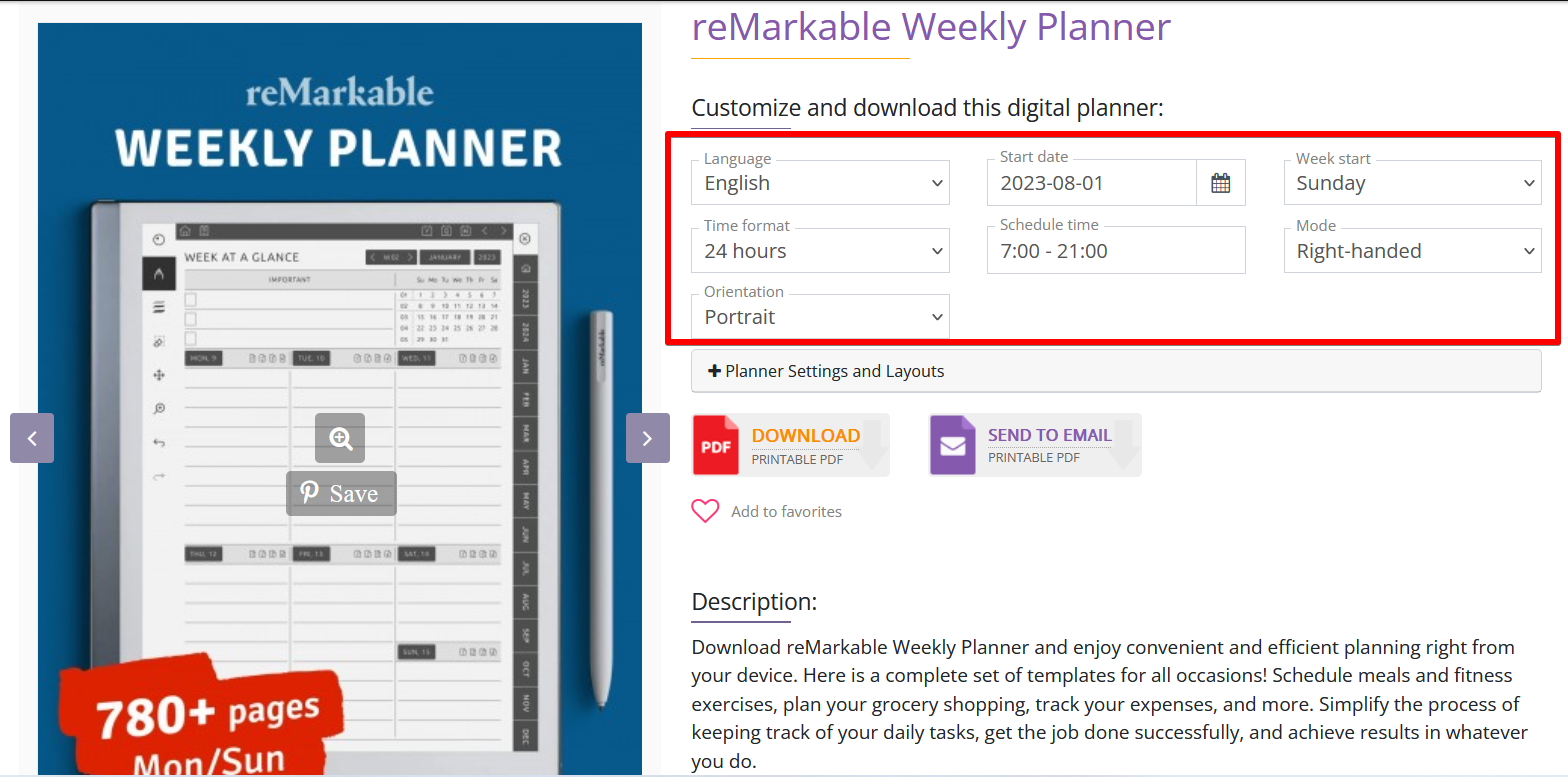 Step1 Configure remarkable planner