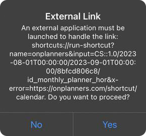 Access permission for an external link