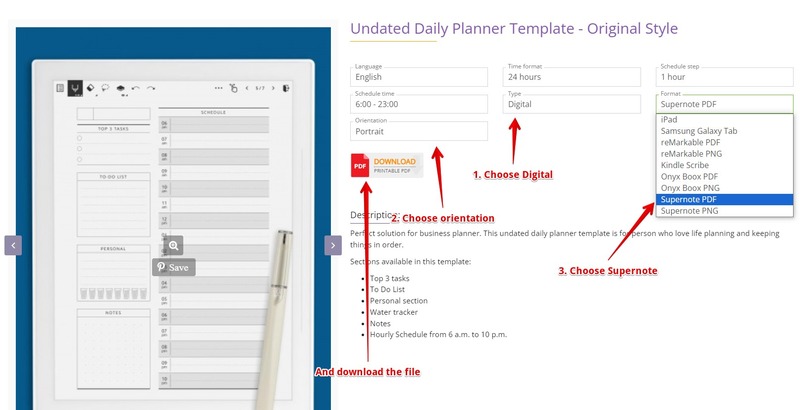 template to planner