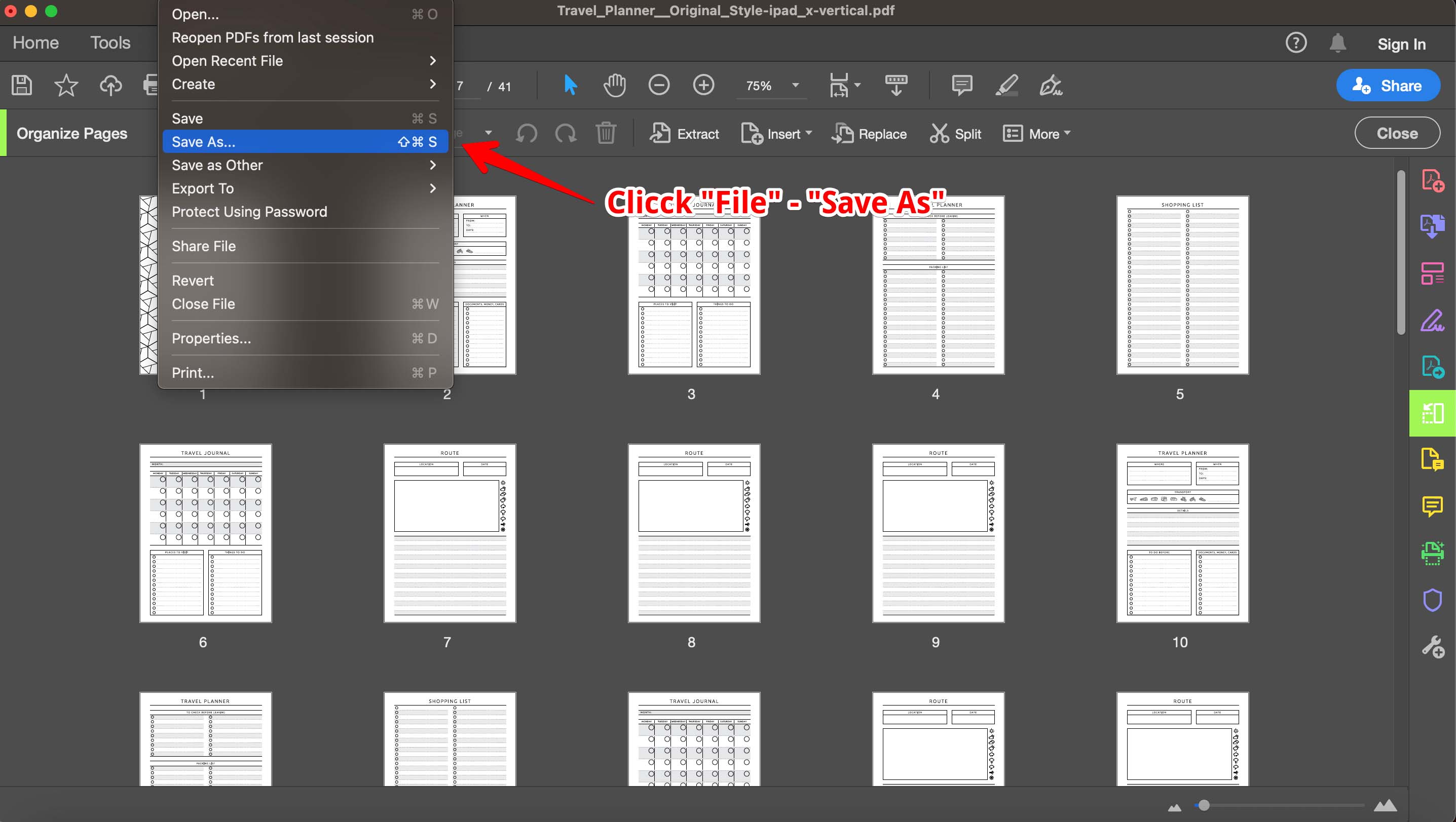 Extract PDF Page in Adobe Acrobat