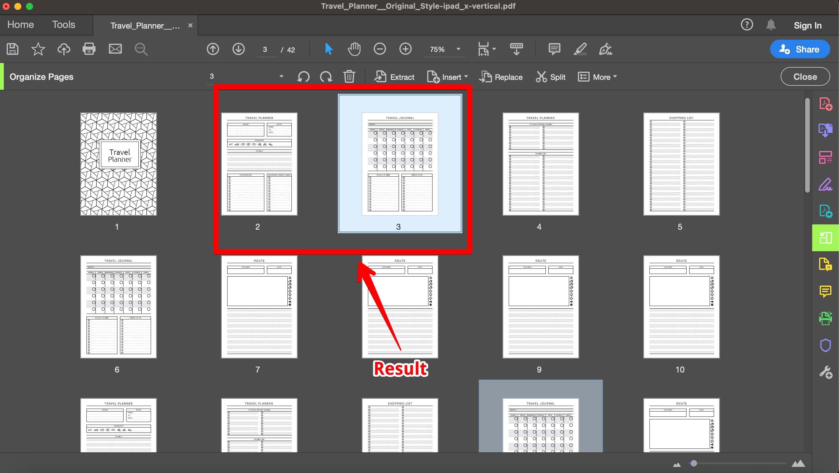 View Inserted Pages in Adobe Acrobat