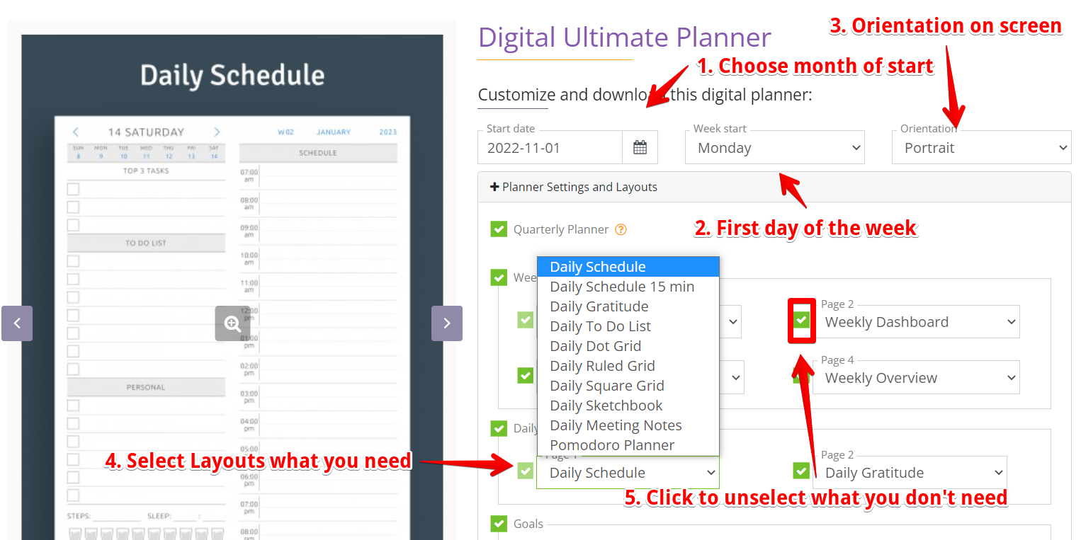 how to configure planner