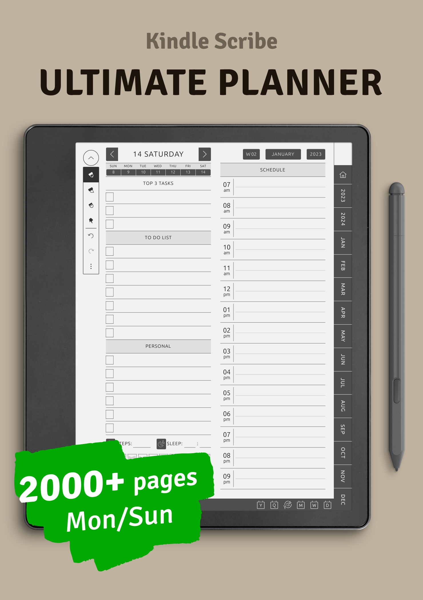 Get The Best Kindle Scribe Planners 2024 2025 Download Free   Kindle Scribe Planner Templates 