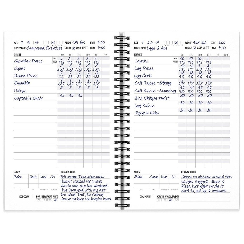 W8TRAIN Brand Weight Training Fitness Workout Log Fitness 6-month Journal Diary 