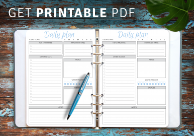 Daily task organizer templates - Download PDF