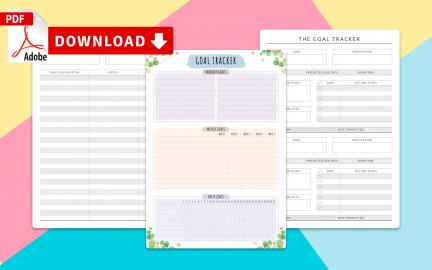 Goal Tracker Templates - Download PDF