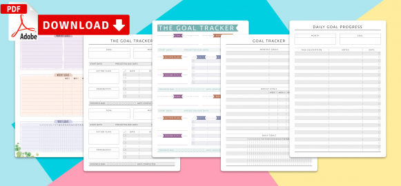 Goal Tracker Templates - Download PDF