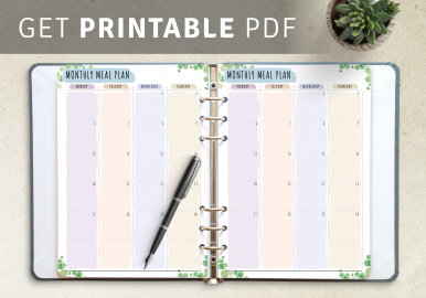 Monthly Meal Planner Templates - Download Pdf