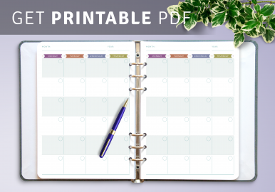 Planner printable A5 templates - Download PDF