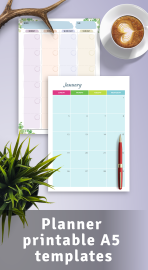 Planner printable A5 templates - Download PDF