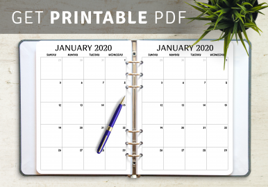 Simple calendar templates - Download PDF