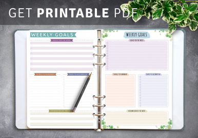weekly goal planner templates download pdf