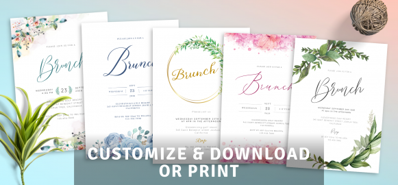 Brunch Invitations - Download or Order printed