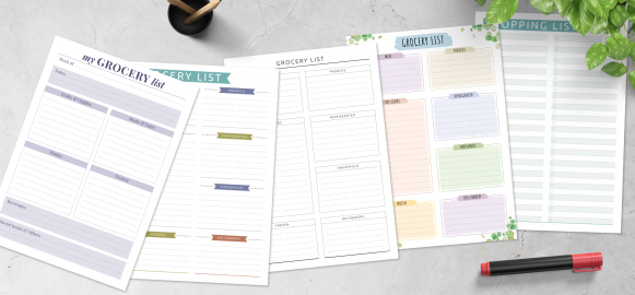 Grocery and Shopping List Templates - Download PDF