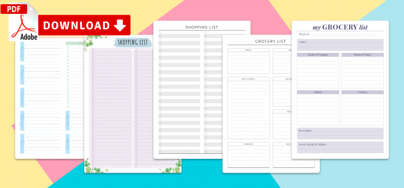 Grocery and Shopping List Templates - Download PDF