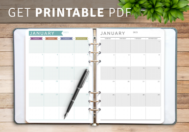 January 2025 Calendar - Download Printable Templates PDF