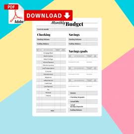 Printable Budget Templates - Download PDF A4, A5, Letter size