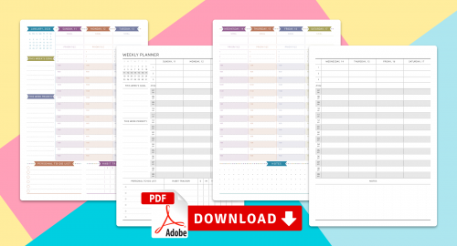 Weekly Schedule Templates. Download Printable and Digital