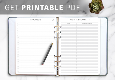 Recipe Book Templates - Download PDF