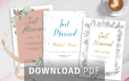 Wedding Announcements - Download PDF or Buy prints
