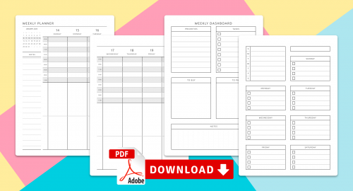 Horizontal Weekly Planners PDFs- Best Templates