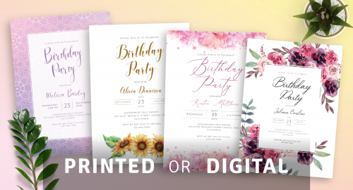 Customizable Women's Birthday Invitations - Download &amp; Print Stylish ...