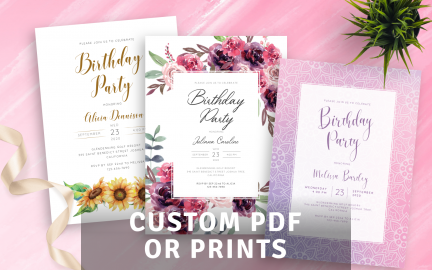 Customizable Women's Birthday Invitations - Download &amp; Print Stylish ...