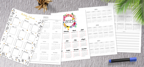 Try for free Printable Yearly Calendars