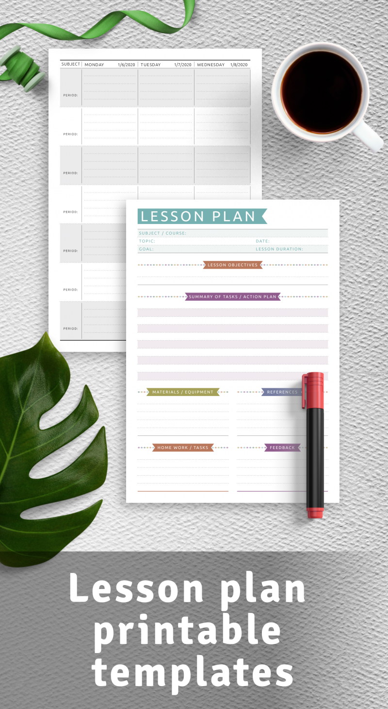 Lesson plan printable templates - Download PDF