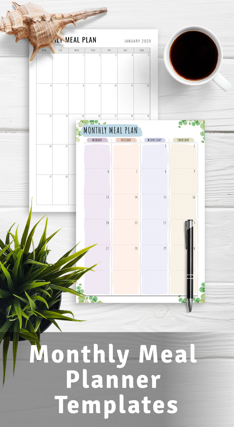 Monthly Meal Planner Templates Download PDF Monthly Meal Planner Templates Download PDF