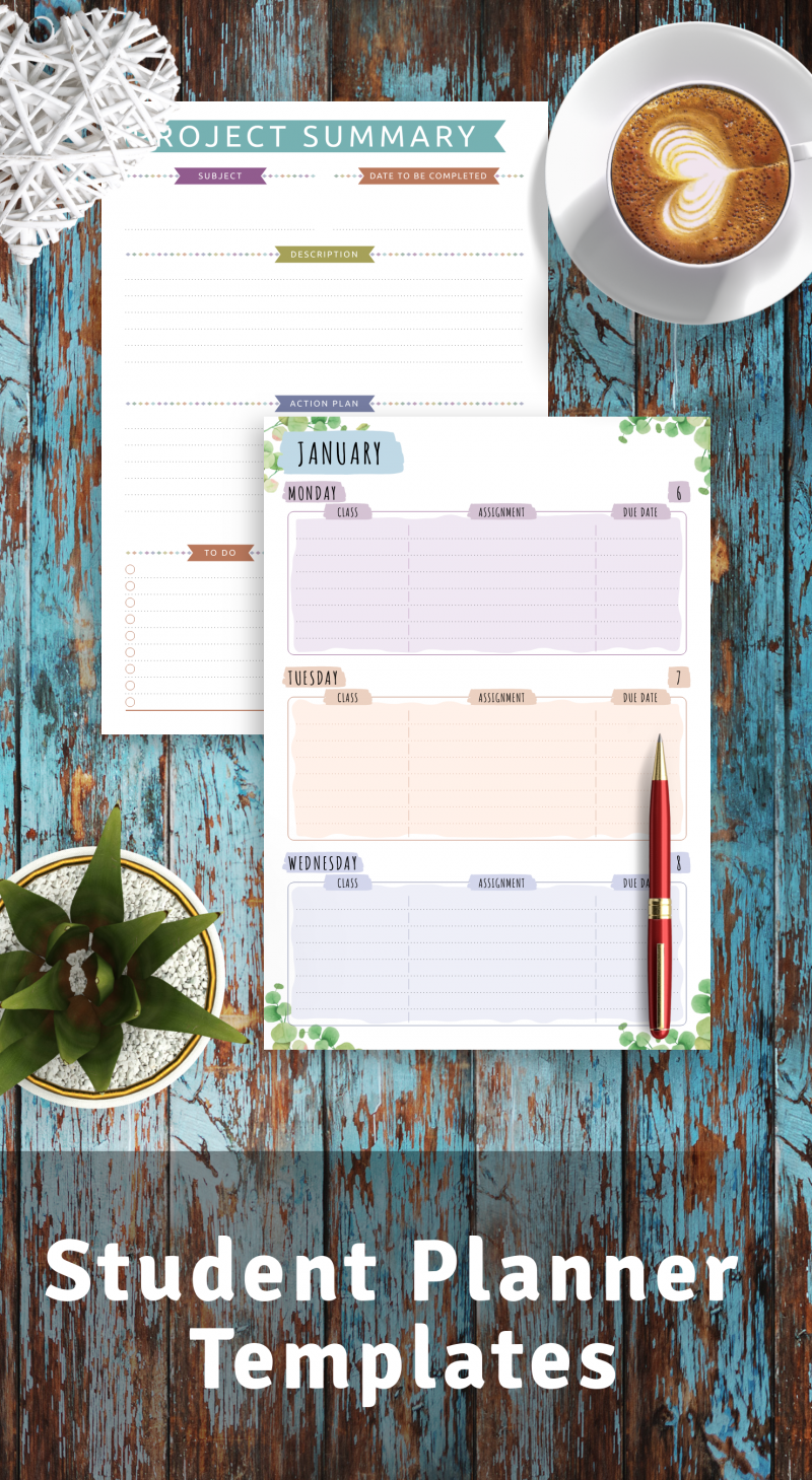 student planner templates