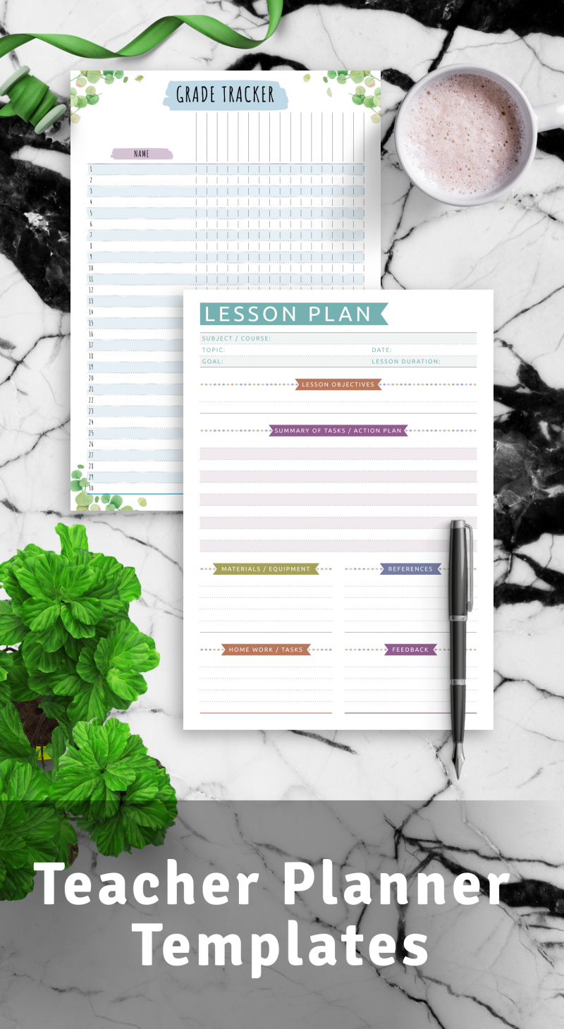 Printable Teacher Planner Templates Download PDF