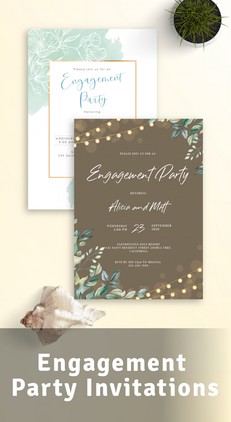 Engagement Party Invitations - Download or Order printed