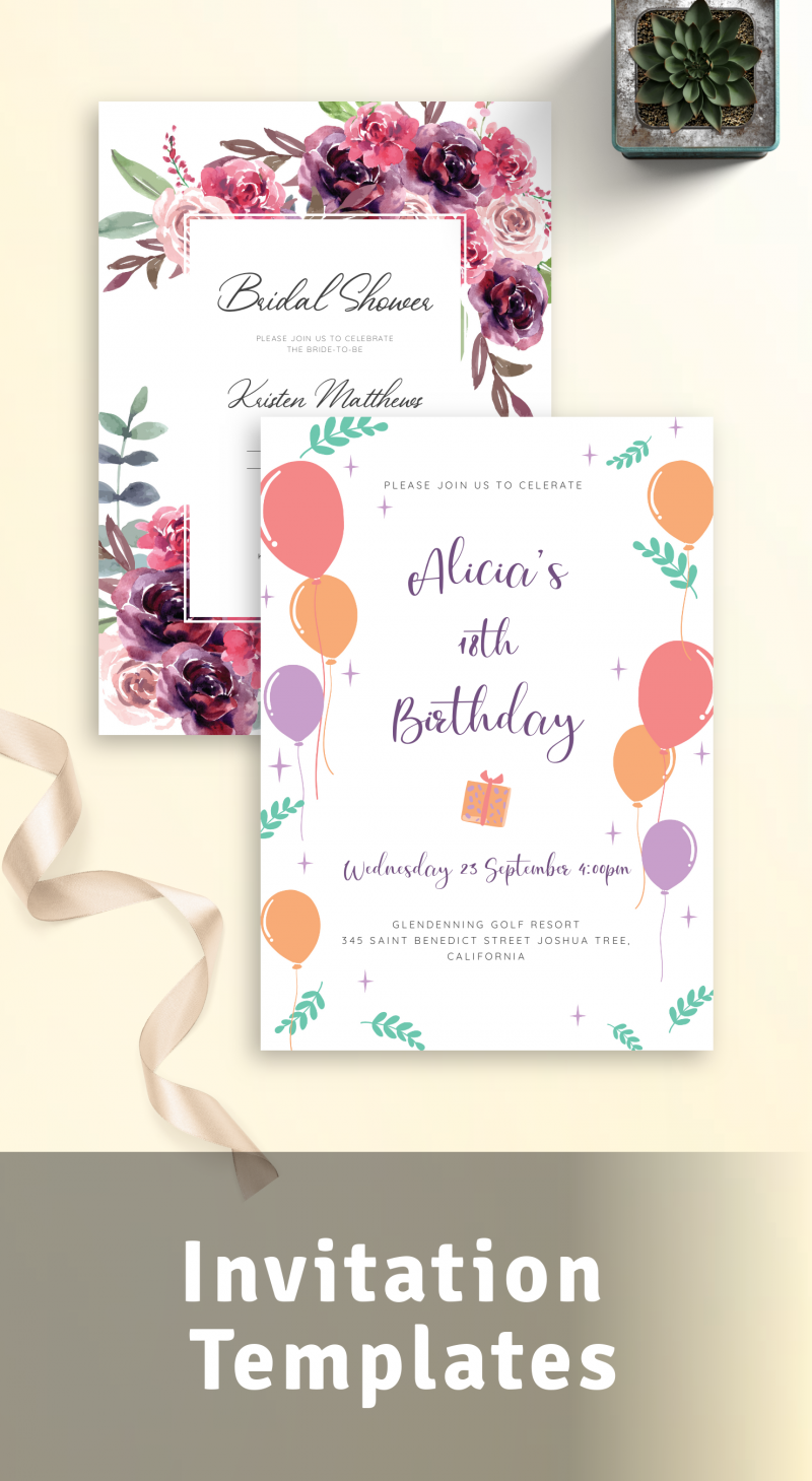 Invitation Templates - Customize & Download or Print