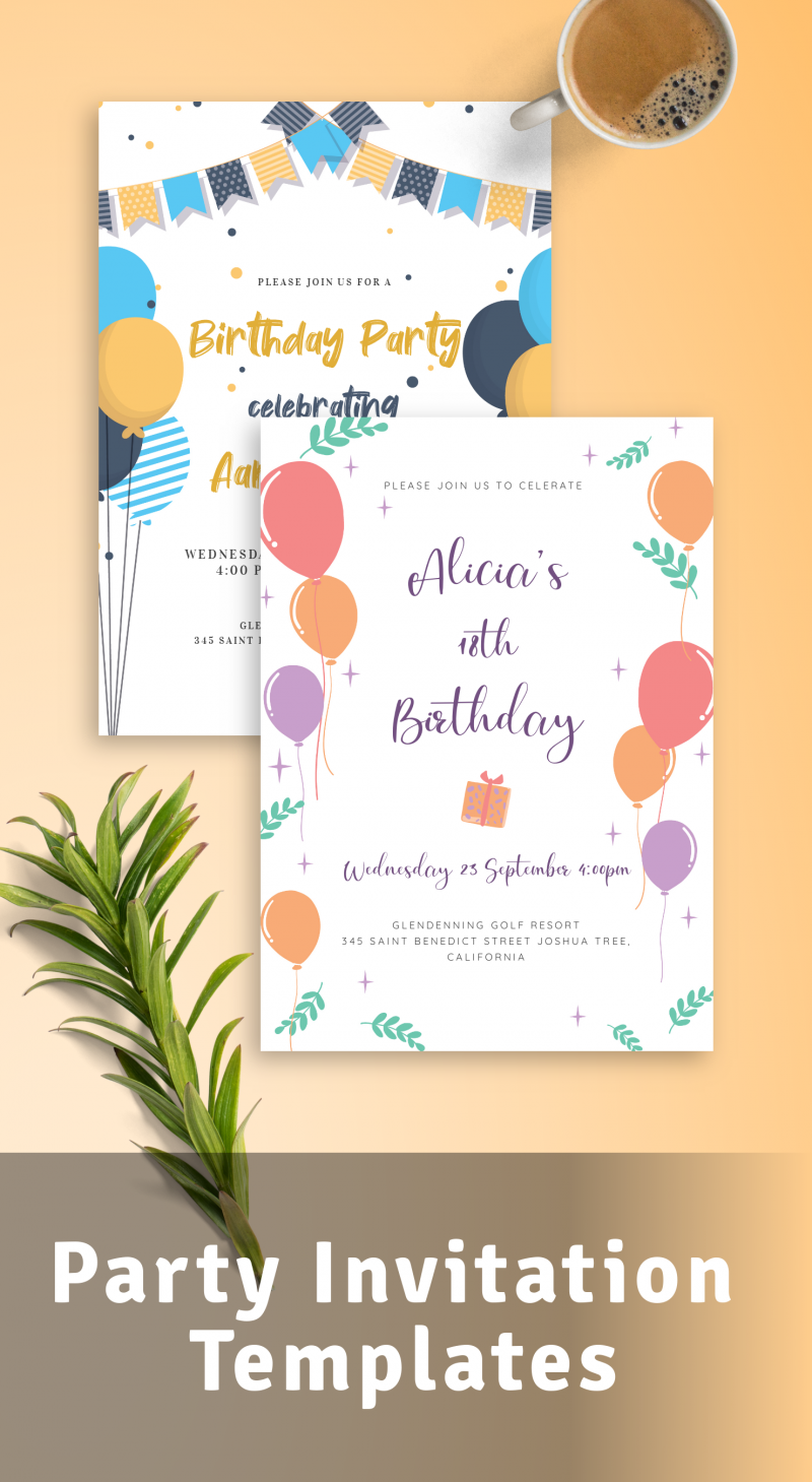 Party Invitation Templates Download PDF Or PNG