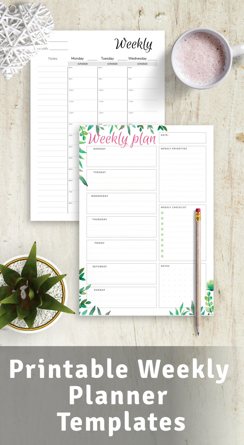 Girly Cute Daily Planner Printable Digiphotomasters