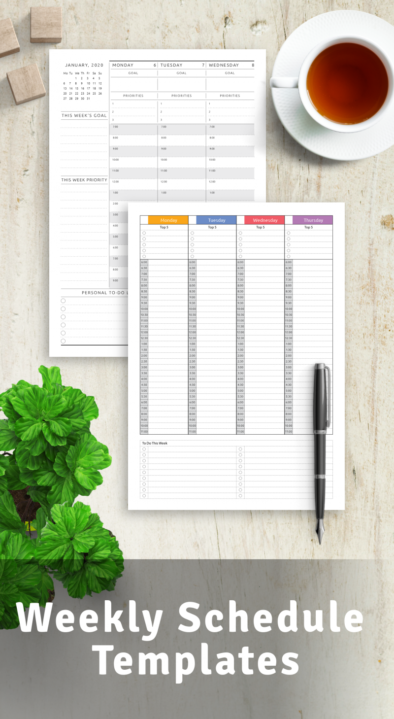 Weekly Schedule Templates - Download Printable PDF