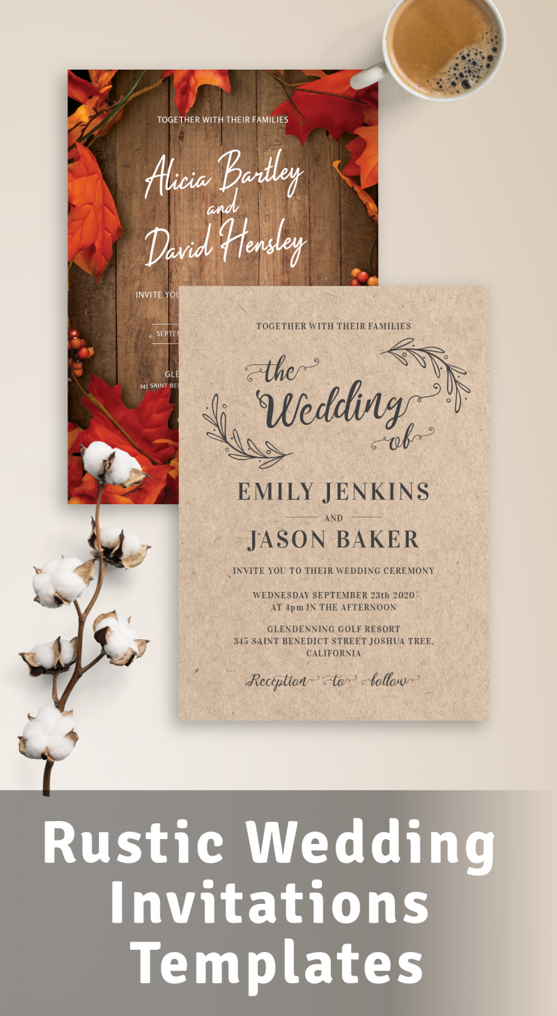 Rustic Wedding Invitations Get Printed or Digital
