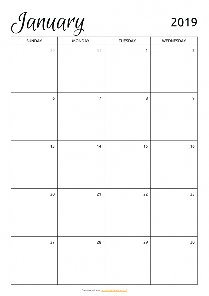 free monthly calendar template download printable pdf a4 a5 letter