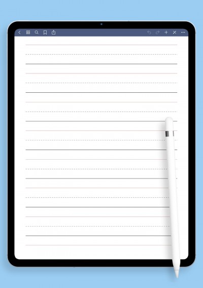 1 inch Rule Handwriting Paper template for GoodNotes