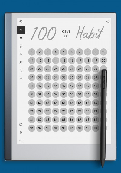 reMarkable 100 Days Habit Tracker Template