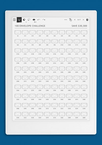 Supernote 100 Envelope Challenge - Save $30,300